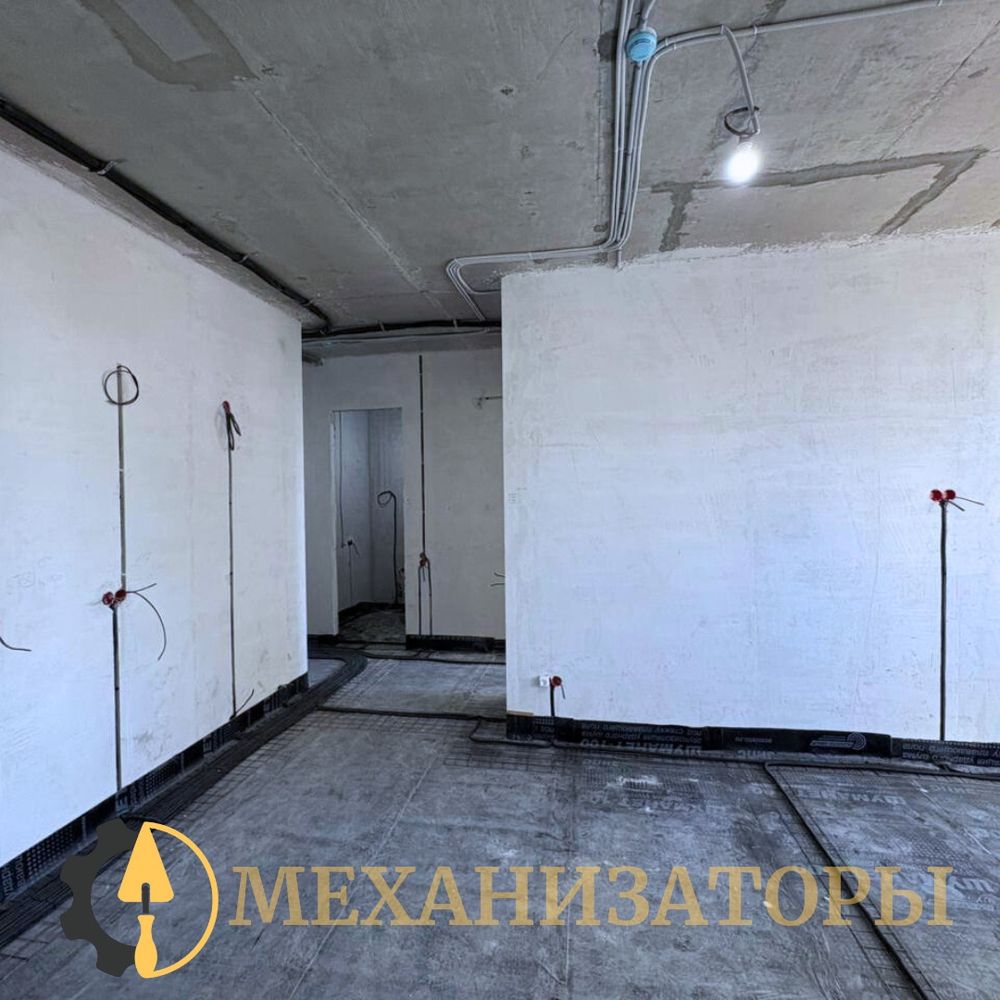 Шпаклёвка стен с выводами коммуникаций в ЖК Хэдлайнер